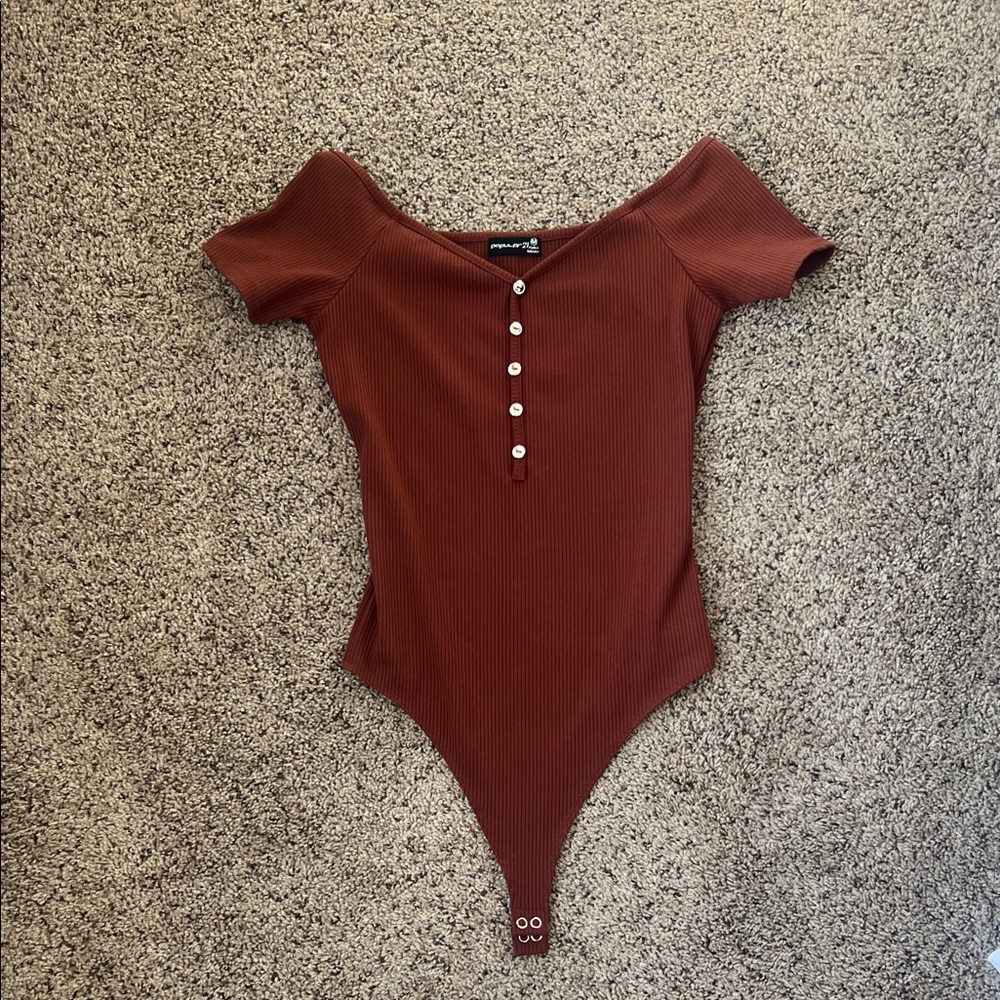 Rue 21 Rust Color Off the Shoulder Bodysuit Size Medium